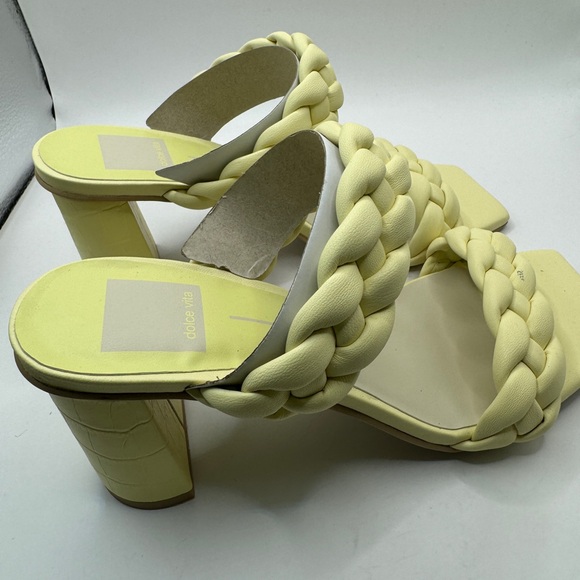 New in Box Dolce Vita Lemon Cream Stella Block Heel Sandals Size 6.5 MSRP $125 - Picture 9 of 9